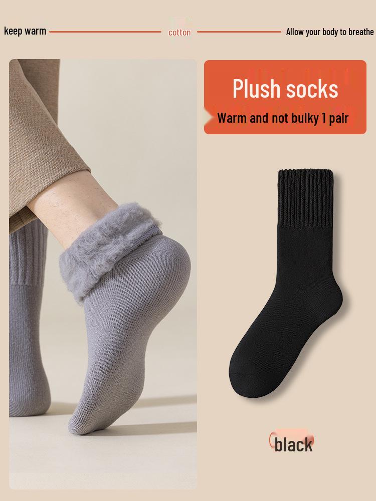 Men's Thick Fleece-Lined Winter Socks - Warm Cotton High Tube, Long Tube Style