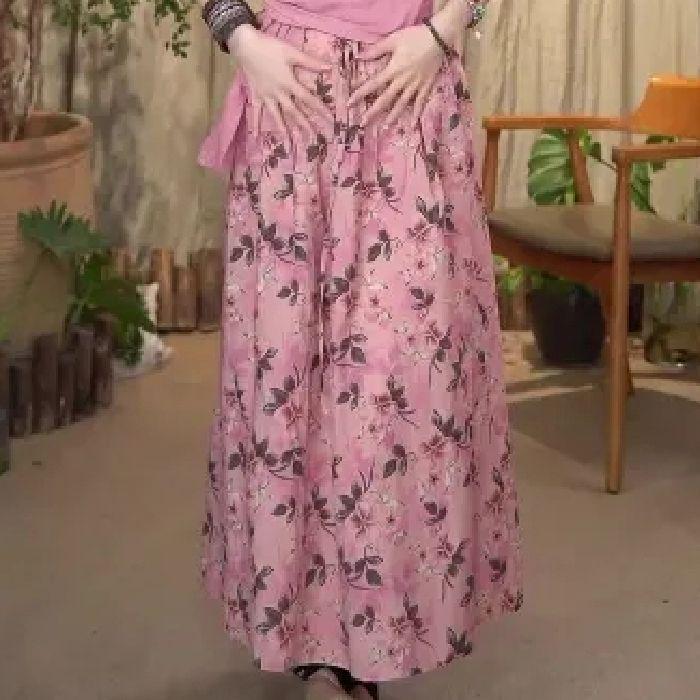 

Шикарный комплект с топом с нерегулярными короткими рукавами и миди-юбкой с цветочным принтом и высокой талией XL