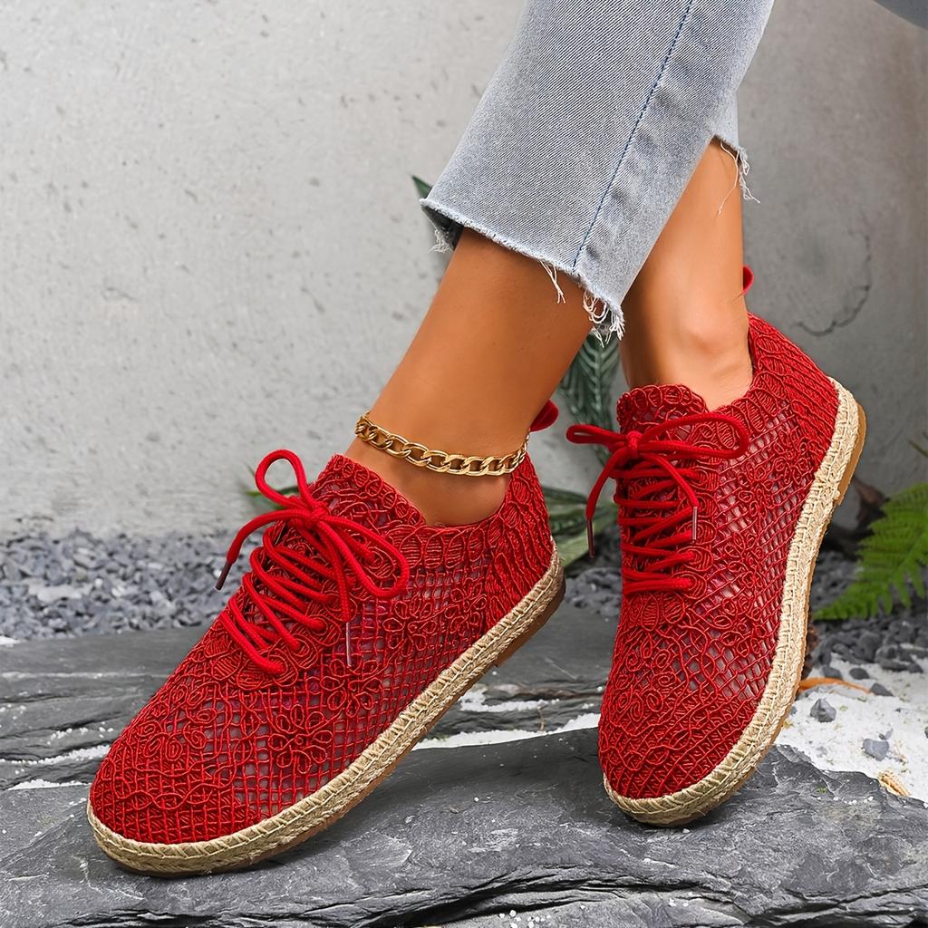 Women'S Slip-On Casual Sneakers - Breathable Fabric Upper, Lightweight Rubber Sole, Low-Top Lace-Up Design for Summer Comfort & Casual Attire