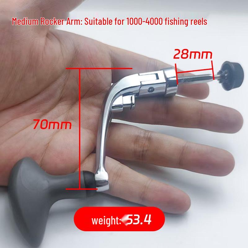 Diwa Foldable All-Metal Spinning Reel Handle - Durable, Metal-Plated Fishing Reel Accessory