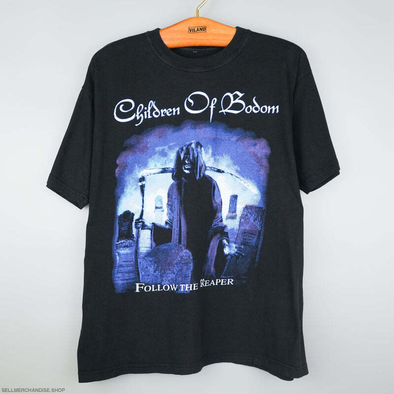РАСПРОДАЖА Футболка Children of Bodom 2000 Follow the Reaper, перепечатанная футболка, рок vtg Унисекс Футболка L