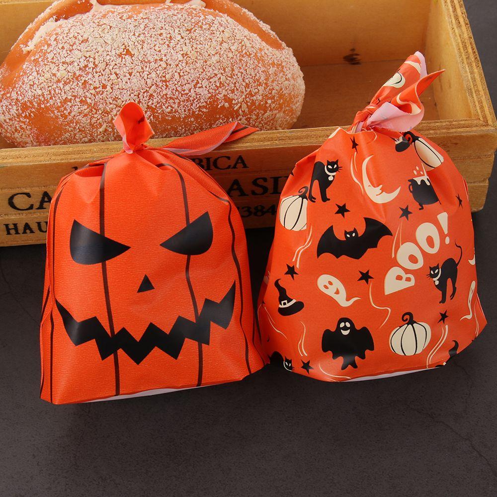 50Pcs Bat Pumpkin Rabbit Ear Baking Packaging Cookie Bag Halloween Candy Bags Halloween Decoration