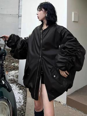 Loose Zipper Both Sides Wear Women Parka ZYY1092