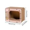 Cat Scratch House TV Shape Corrugated Bed Cardboard Cat Scratcher Pet Bed For Furniture Protector Enrichment Play Exercise