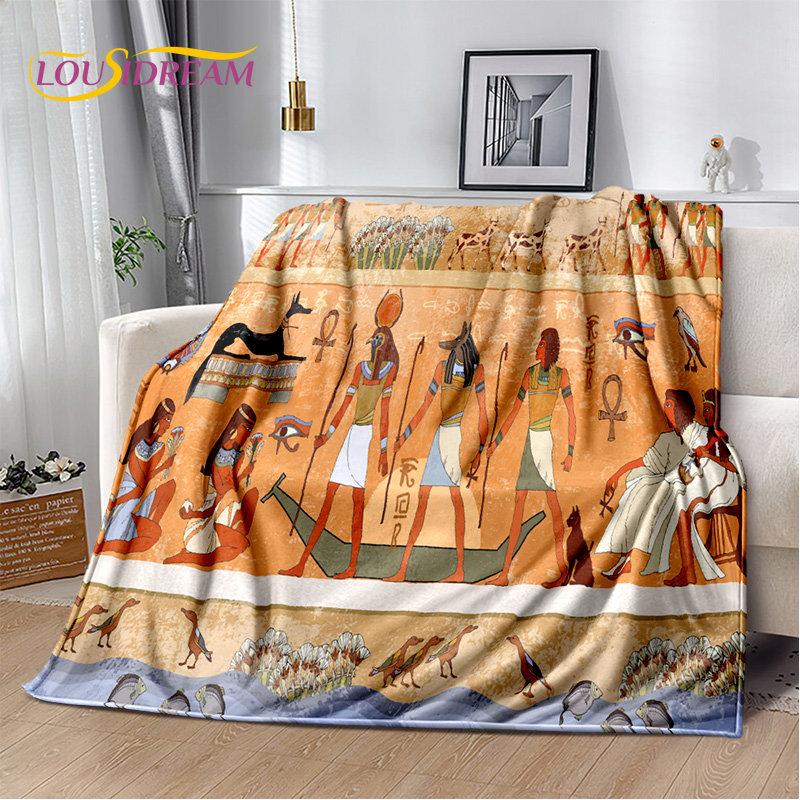 3D Egyptian Mythology Pharaoh Hieroglyphics Soft Plush Blanket,Flannel Blanket Throw Blanket for Living Room Bedroom Sofa Picnic