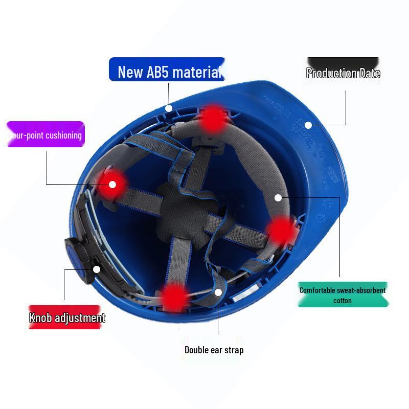 Customized Thickened ABS Safety Helmet: Breathable, Anti-Smash, Fiberglass, National Standard for Construction.