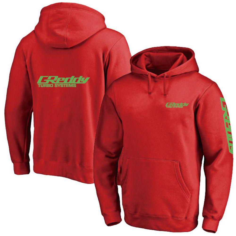 2025 Frühling Herbst Herren GReddy Turbo Systems Logo Print Einfarbig Pullover Hoodies High Street Trendy Kordelzug Kapuzenmantel
