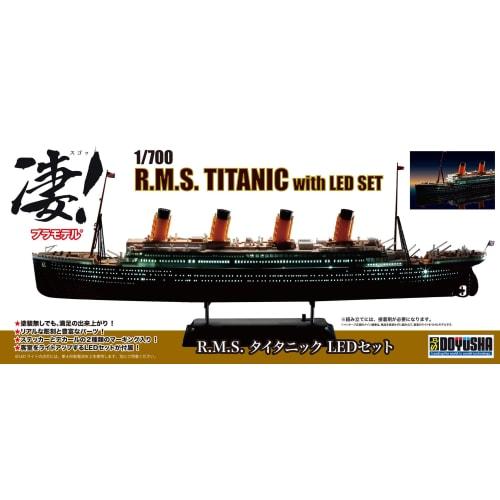 Doyusha 1/700 Amazing! Plastic Model No. 22 R.M.S. Titanic LED Set, Color-Coded Plastic Model