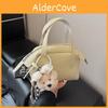 Simple Urban Style Solid Color Pu Handbag With Litchi Texture For Work And Outings