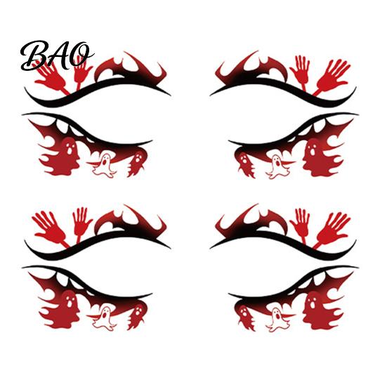 Ghostly Eye Decorations 2 Pairs Halloween Tattoo Stickers, Waterproof Temporary Face Decals with Creative Festival Party Supplies Pumpkin Bat