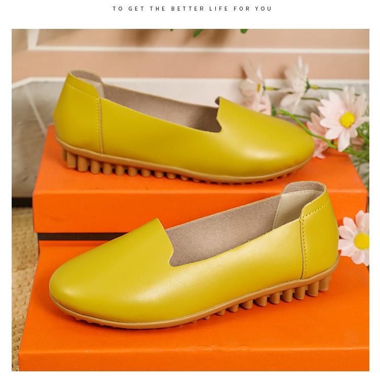 

Мягкая кожа Дуду обувь женская однопедальная мягкая подошва мягкая кожа плоская подошва повседневная обувь для среднего и пожилого возраста удобная мама одинарная 40 жёлтый