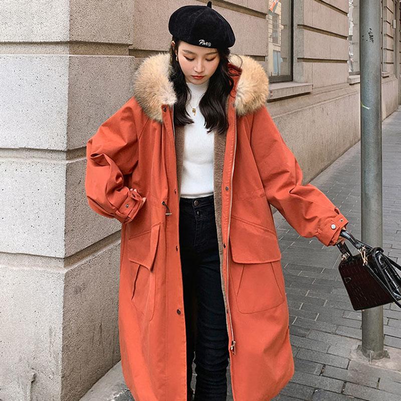 orange winter jacket womens