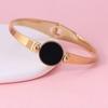 Mother-of-Pearl Shell Round Openable Women's Stainless Steel Bangle