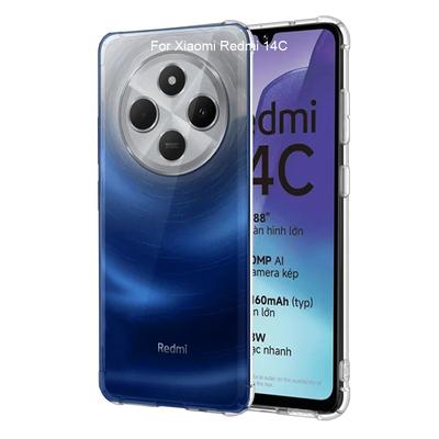 Ultradünne transparente Kristall-TPU-Silikon-Sturzsichere Handyhülle für Redmi 14C 4G