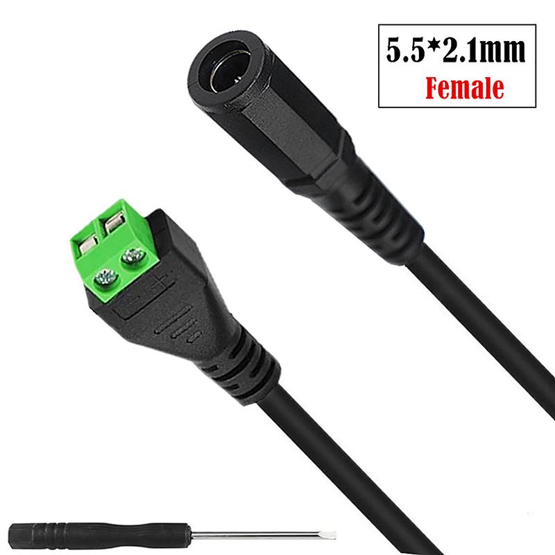 DC Strømkabel 5.5*2.1/5.5*2.5mm/3.5*1.35mm Hunn Hann Kontakt Jack Plugg Tilkobling For LED Stripe CCTV Sikkerhetskamera DVR
