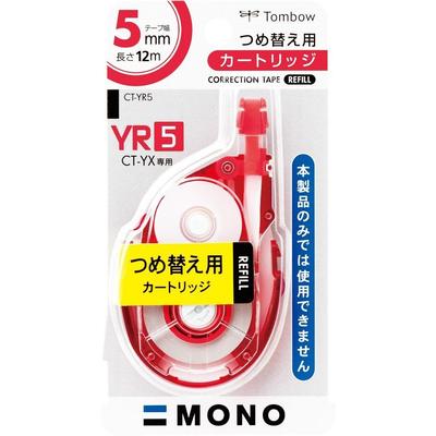 Tombow Pencil Correction Tape Mono YX Cartridge YR5 5mm Width X 12m Red CT YR5 1 Set (10 Pieces)