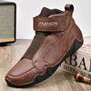 Quality Genuine Leather Men Casual Shoes Winter Handmade Mens Boots Slip on Male Work Boots Comfortable Walking Sneakers
