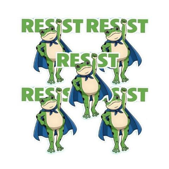 Portland Frog Protester Sticker Set Waterproof Vinyl Bumper Stickers Portland Rage Resistance Humor Frogs