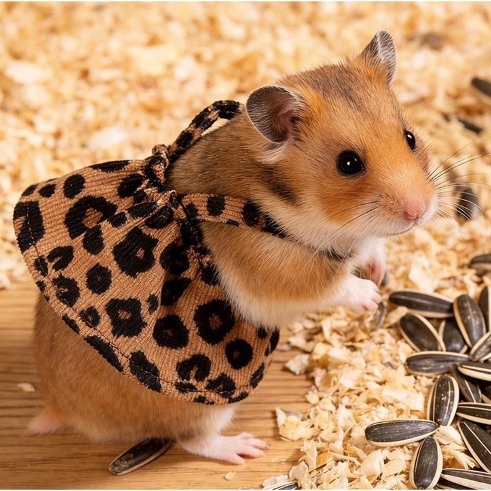 Breathable Hamster Leopard Print Skirt Wear Resistant Decorative Small Pet Slip Dress Soft Suspender Dress Pet Photography