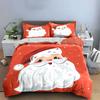 Santa Claus with Red Hat Design Bedding Duvet Cover Set Duvet Cover Pillowcases  (1*Duvet Cover 2*Pillowcases, without duvet insert)