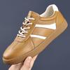 [Baseconet] Leather Casual Shoes, Soft Leather, Platform Sole, Lightweight Cushioning, Suitable for Commuting and School (BROWN, Adult, 26.5 cm, Measu