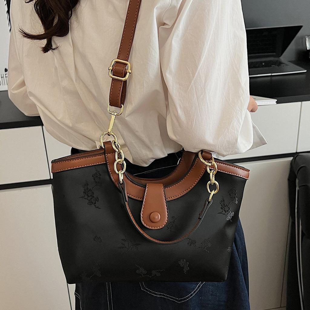 2025 new printing fashion retro versatile simple atmosphere large capacity women messenger bag tote bag handbag