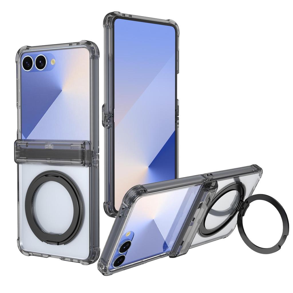 Samsung Z Flip7 FE Case: Four-Corner Drop Protection, 360° Rotating Stand, Wireless Charging Compatible for Flip6/5