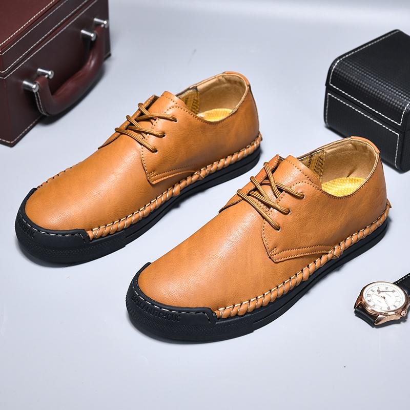 Designer Brand Lace Up Loafers Handmade Soles High-quality Men's Genuine Leather Shoes Fashionable Men's Business Shoes