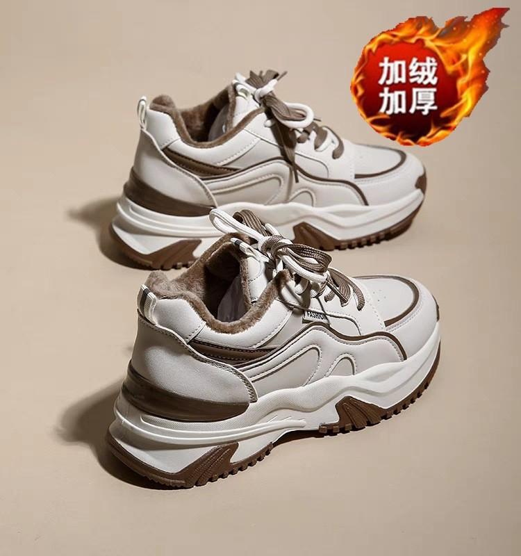 Platform sports women's shoes increase in height in autumn and winter Casual shoes Small muffin retro dad shoes