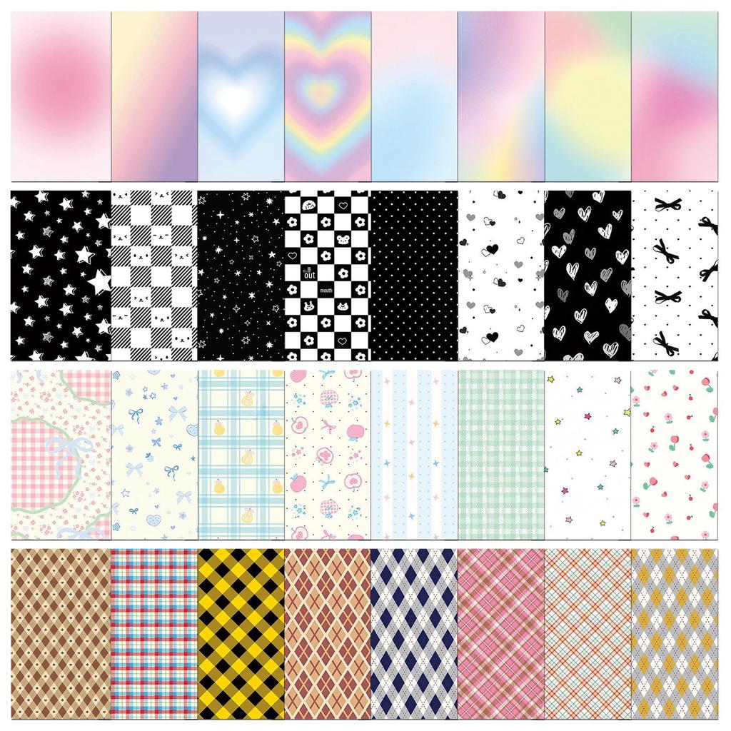 8 Sheets Girly Heart Korean Style Adhesive Phone Card Stickers, Decorative and Waterproof