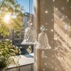 Handcrafted Crystal Glass Bell Wind Chime Hanging Suncatcher Ornament for Wedding Party Holiday Home Decor Gift