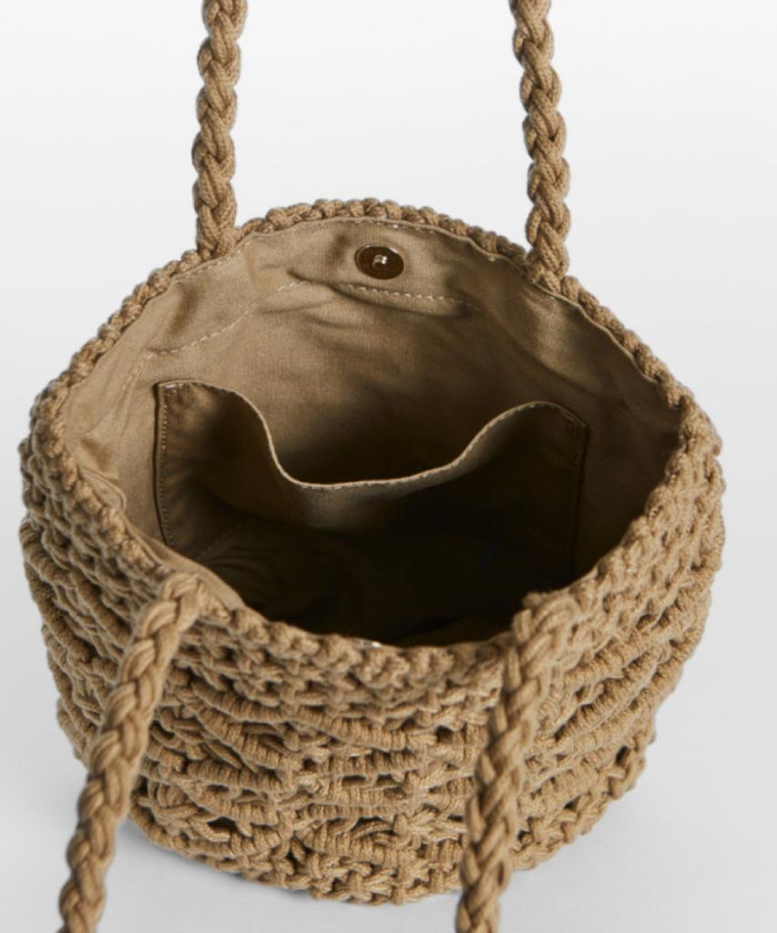 Maia Handcrafted Macrame Shoulder & Tote Bag - Khaki