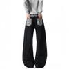 Mens Vintage High Street Flare Jeans Star Patchwork Original Denim Pants Casual Streetwear