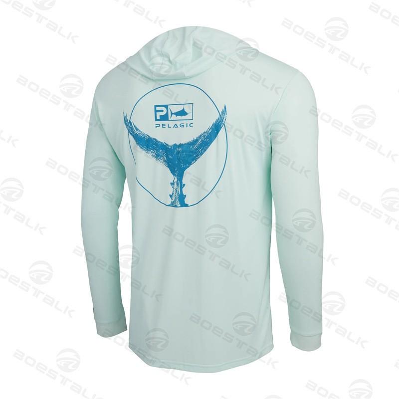 Mens Quick-Dry Breathable UV Protection Fishing Long Sleeve Hooded Shirt Summer Outdoor Sports Cycling Apparel