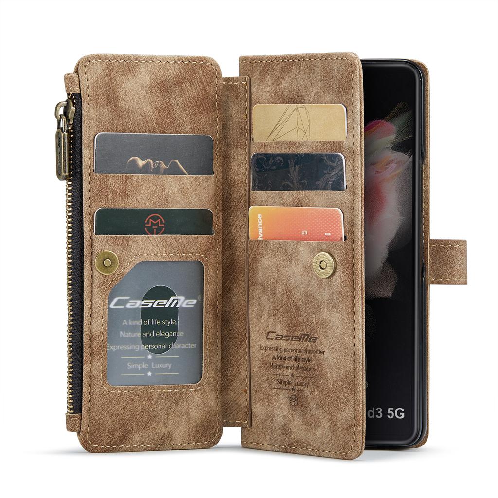 Přenosné flipové kožené pouzdro na peněženku pro Samsung Galaxy Z Fold 4 Fold4 Fold 3 5g Fold3 Card Pocket Taška na mobilní telefon