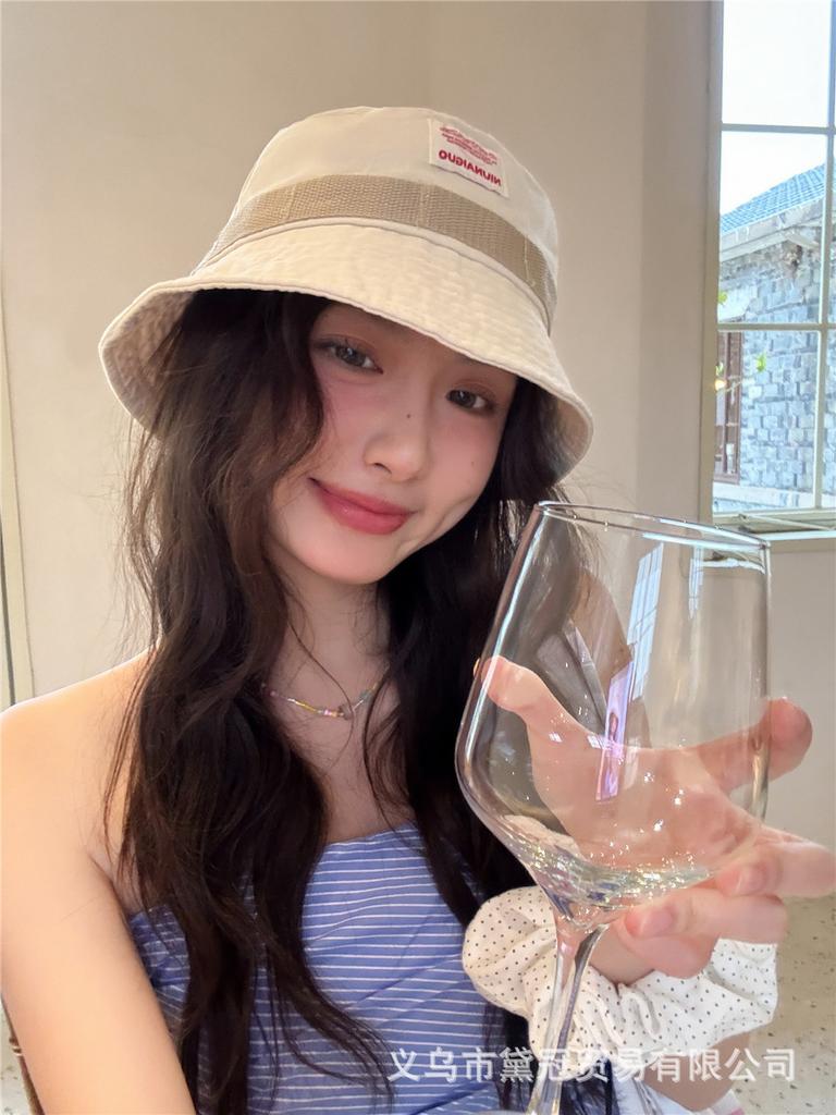 Versatile Cloth Bucket Hat Women's Spring and Summer Models Big Head Circumference Showing Face Small Bucket Hat Sunshade Basin Hat