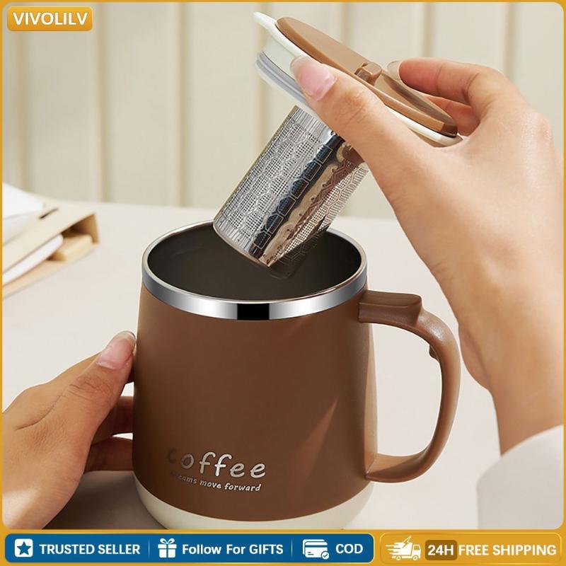480ml 304 Stainless Steel Insulated Mug With Lid Tea Infuser Drop-Proof Suitable for All Daily Drinking Scenarios
