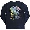 Queen Unisex Adult Rainbow Crest Long-Sleeved T-Shirt