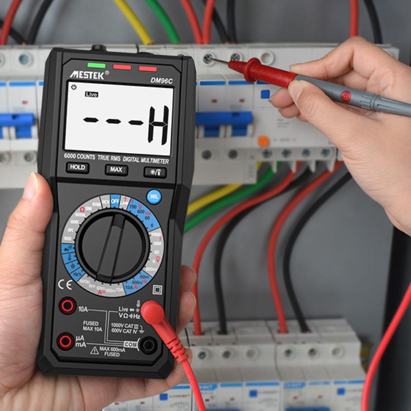 TRMS Large Au-to Digital Multimeter Auto Range Fast Accurately Measures Multimetro 1000V 10A AC DC Ohm Hz NCV Live Voltage Mete