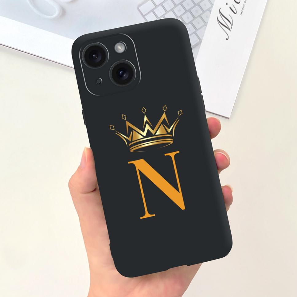 For Apple iPhone 15 15Pro 5G Case Fashion Letter Flower Luxury Crown Soft Silicone Cover For iPhone15+ 15Plus 15 Pro Max Bumper