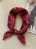 18Cm Cotton and Linen Cashew Small Square Scarf Spring Summer and Autumn Thin Decorative Scarf Air Conditioner Room Neck Scarf Headband Headscarf