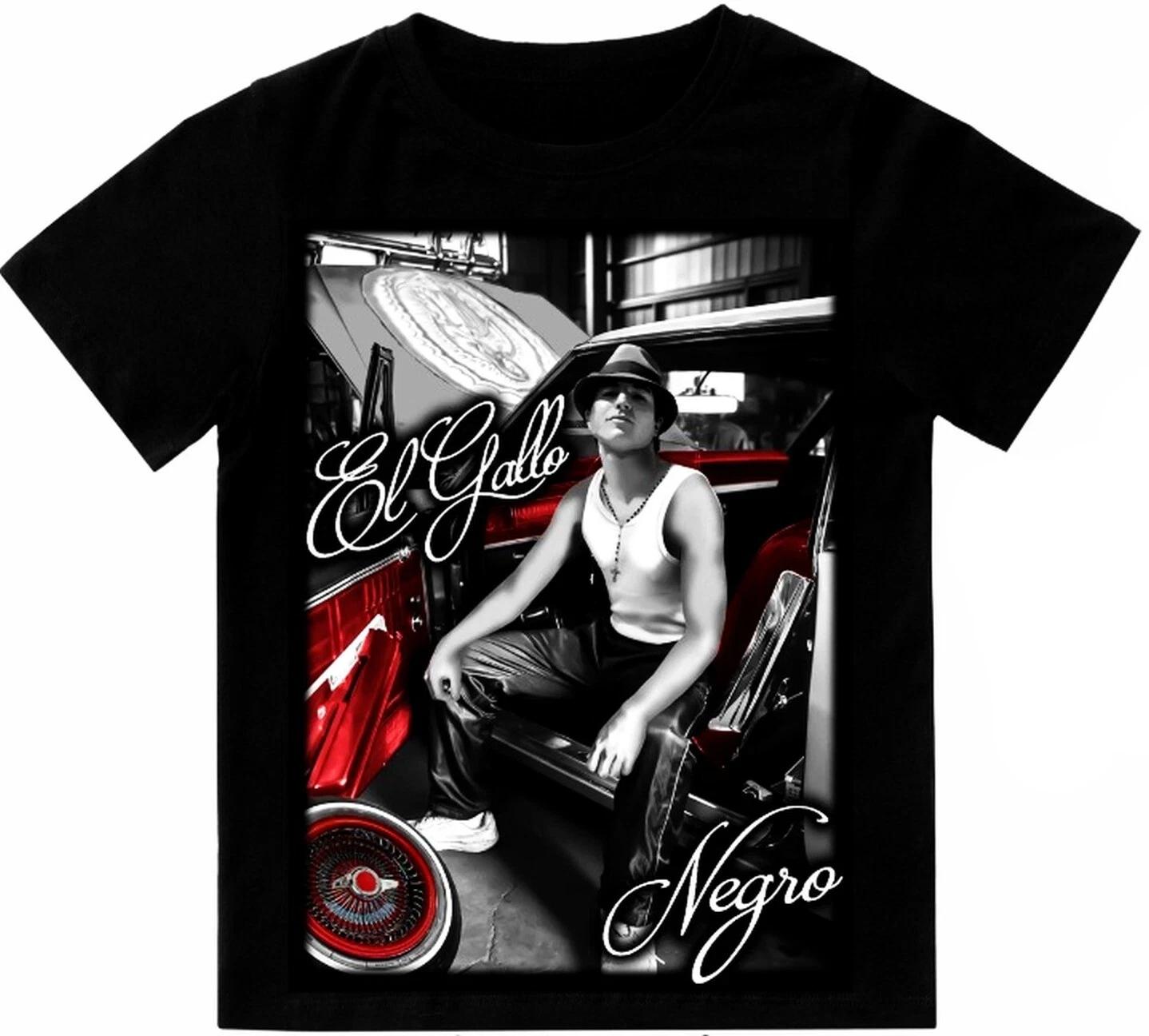 El Gallo Negro Mens Heavyweight T-Shirt Print On Shaka Wear Tee XXL