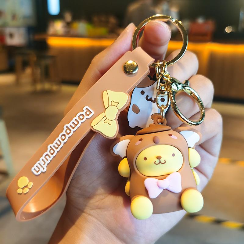 New Anime Cartoon Sanrio Keychain PVC Figurines Car and Bag Keychains Kawaii Cute Personalized Gifts Y2k Fashion Toys Anime