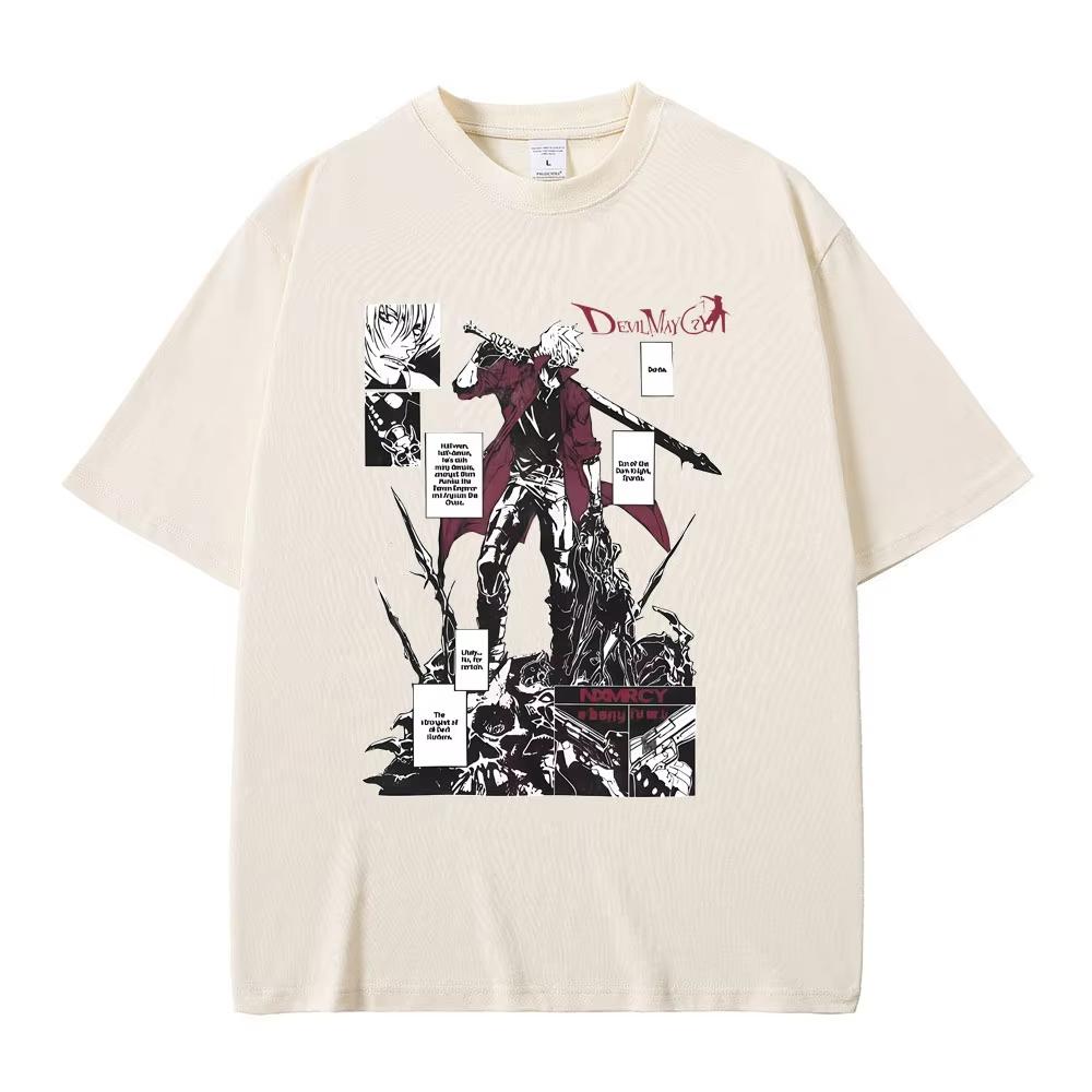 Hip Hop Cotton Game Vergil Dmc Oversize TShirt Devil May Cry for Men Women Tops Streetwear Summer Tee Game Enthusiast Fan Shirt