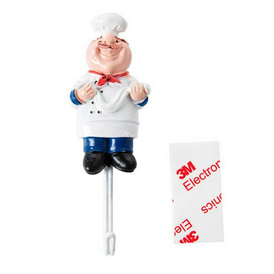 Chef Resin Stainless Steel No-Trace Over-the-Door Hooks, Wall Adhesive, Nail-Free, Strong Hold.