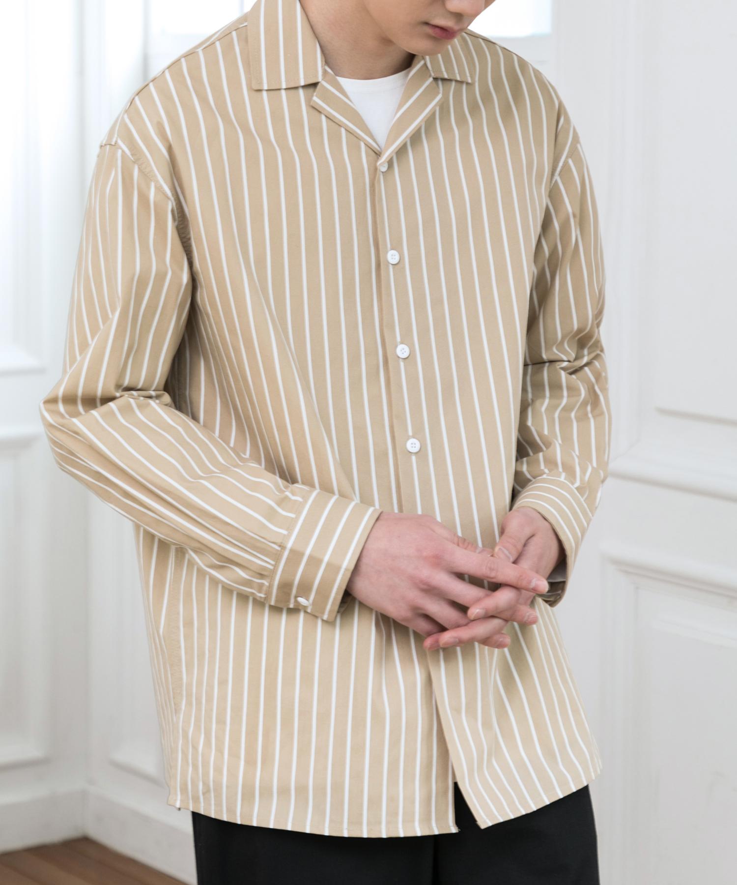 Royal We Stripe Spring Shirts Beige Beige/L