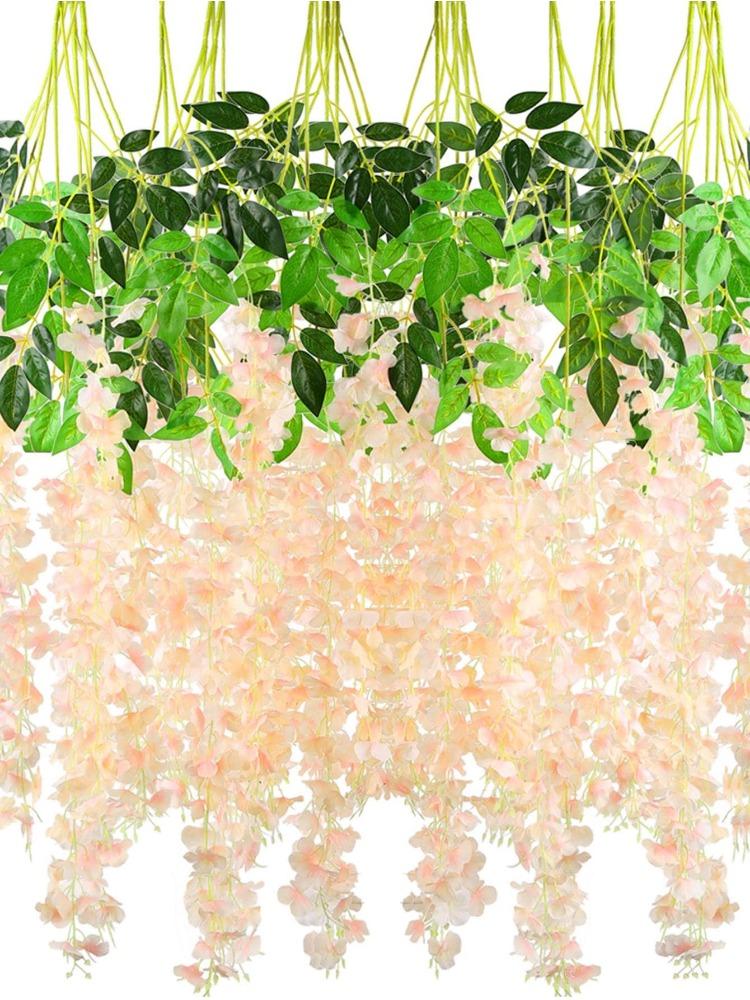 

12 шт., 109,7 см, подвесные цветы глицинии, искусственная лоза глицинии, подвесная гирлянда из шелковых цветов, веревка для вечеринки, свадьбы, домашнего декора шампанского