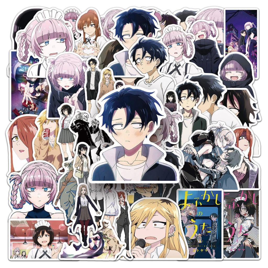 50-Piece Japanese Anime Graffiti Sticker Set for Phones, Computers, Refrigerators, and More