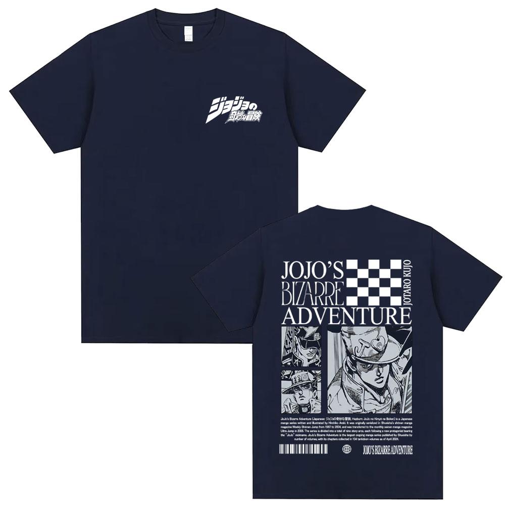 Anime JoJos Bizarre Adventure Star Platinum Kujo Jotaro Tshirt Men Cotton Casual Oversized T Shirt Unisex Fashion Streetwear 4XL