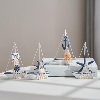 Dekoration Segelboot im mediterranen Stil Heim Kreativ Veranda Tischplatte Bücherregal Dekorationsstücke Ozean-Thema Hochzeitsrequisiten